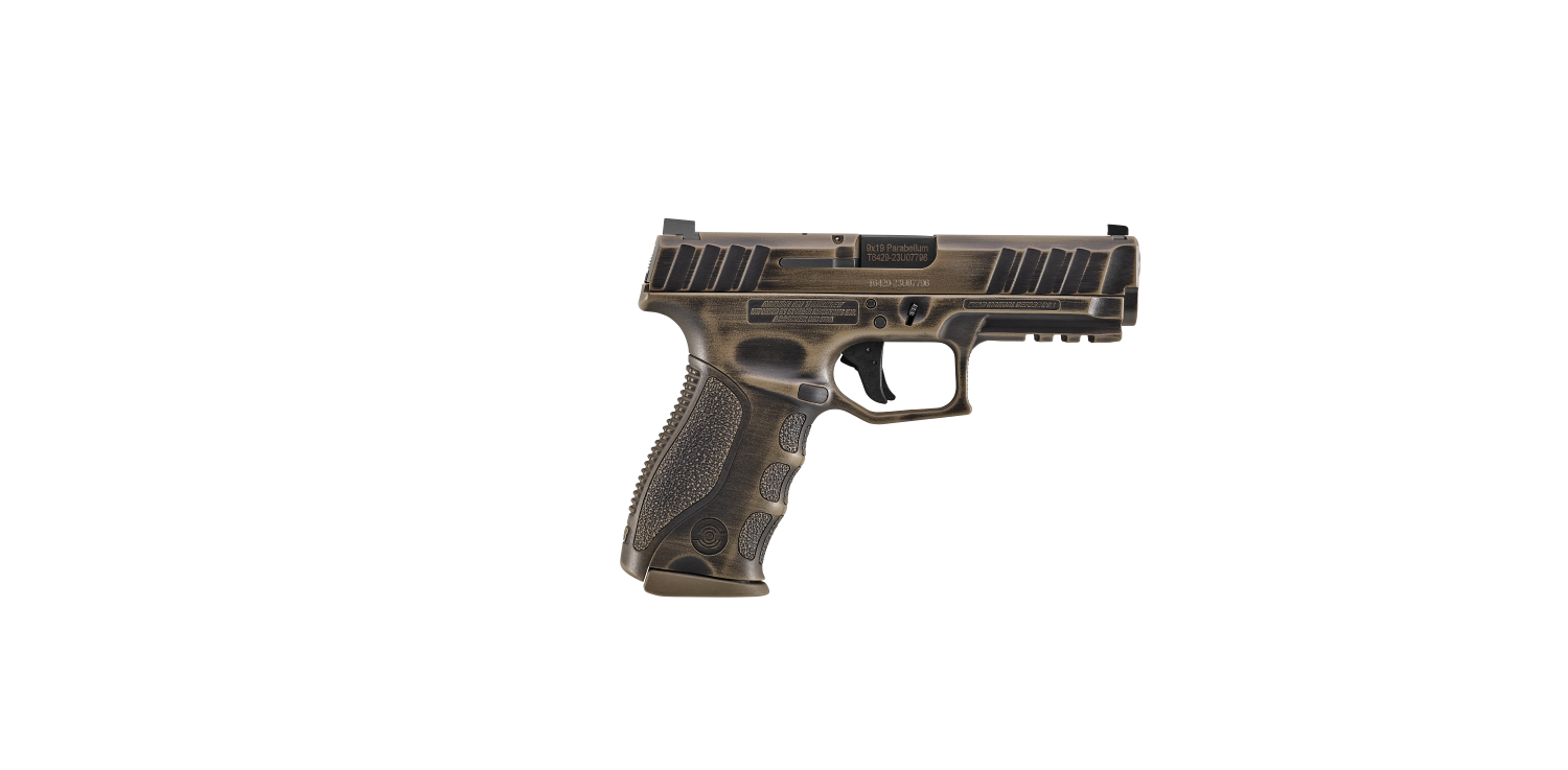 Stoeger STR9 MidSize FDE distressed Cerakote pistol
